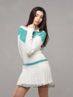 Платье вязаное (с бирюзой)