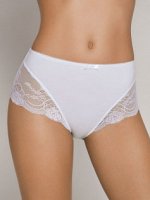 Трусики-слипы МАКСИ женские из хлопка с кружевной частью.
