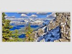 Картина 30х70 стекло Ручей в горах