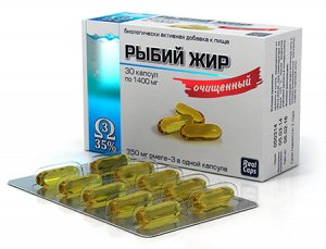 RealCaps / Рыбий жир Очищенный 1400 мг, 30 капсул