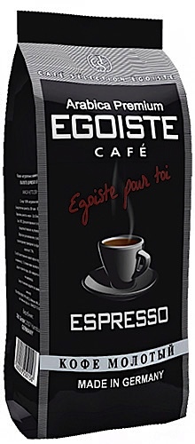кофе Молотый.Венская обжарка придает кофе Egoiste Espresso глубокий, насыщенный вкус настоящего итальянского эспрессо. Кофе с самым богатым ароматом, рекомендующийся для приготовления в кофеварке или 