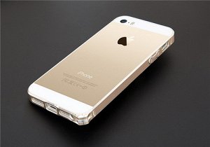 Бампер металлический золото iphone 6/6s