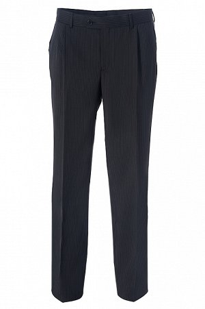 Брюки Черные мужские классические брюки прямого покроя. Модель с одним защипом, посадка средняя. По бокам - удобные карманы «бочок», сзади - один карман «рамка» с пуговицей. Выполнены из плотной ткани