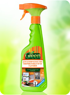 GREEN Гель предназначен для бережной чистки стеклокерамических плит, духовок и микроволновых печей. Эффективно удаляет жир, устраняет стойкие загрязнения, подходит для чистки эмалированной посуды и по