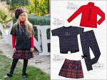 юбка полушерсть клетка, декоративная застежка