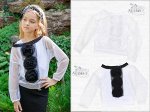 комплект:майка трикотаж, кофта евросетка, декор