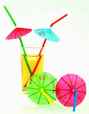 Partic.Трубочки д/коктейля (зонтик) 24см 10 шт