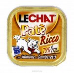 Lechat консервы для кошек лосось/креветки 100г