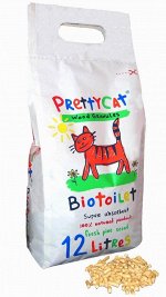 PrettyCat наполнитель древесный для кошачьих туалетов &quot;Wood Granules&quot; 4 кг (12 л)