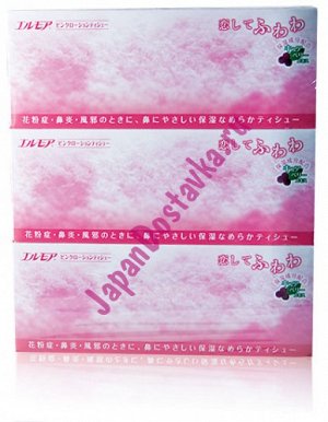 "Kami Shodji" "ELLEMOI" "Pink" Бумажные розовые двухслойные салфетки с коэнзимом Q10 180шт (спайка 3 пачки)