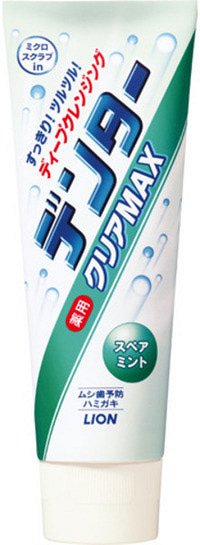 Зубная паста "Dentor Clear MAX Spearmint" для защиты от кариеса с микропудрой Мята 140 г, туба / 60