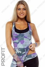 Майка спортивная камуфляж фиолетовый mk.031.957