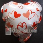 Шар-сердечко с сердечками 14.5 см