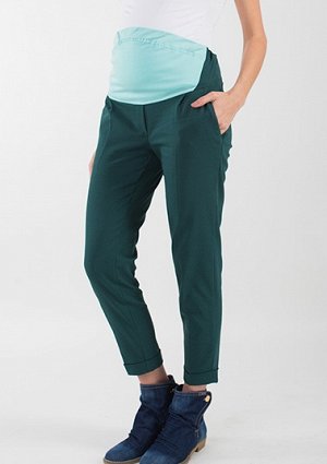 Укороченные брюки-чинос для беременных зеленый