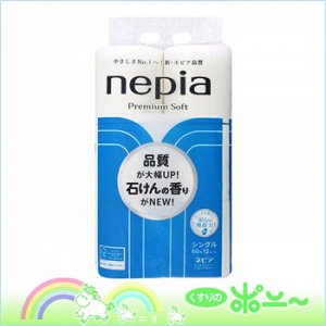 "NEPIA" "Premium Soft"  Ароматизированная однослойная туалетная бумага 60 м. (12 рулонов), 1/8