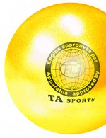 Мяч для х/г TA sport 15 см, желтый с блестками (Т12)
