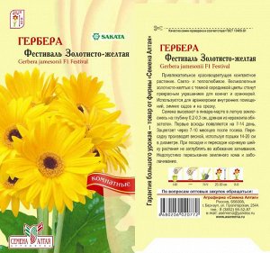 Цветы Гербера Фестиваль Золотисто-желтая/Сем Алт/цп 3 шт.