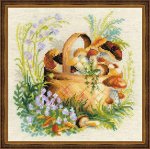 1363 Грибное лукошко нитки: шерсть
