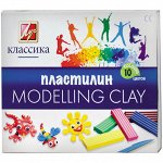 Пластилин Луч &quot;Классика&quot;, 10 цветов, 200г, cо стеком, картон