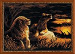1142 Львы в саванне нитки: шерсть