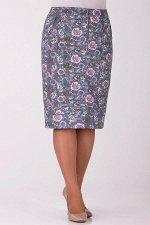 ALMOND 21-568-14 Юбка  белый,серо-сиреневый