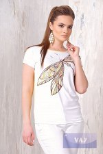 БЛУЗКА ЖЕН. 3096 30-0066/33 св.желтый/стрекоза