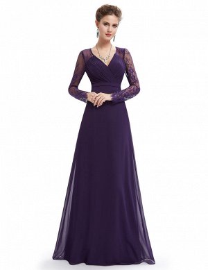 Утонченное и изысканное фиолетовое вечернее платье
