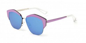 Солнцезащитные очки сине-розовые "искривленной" формы