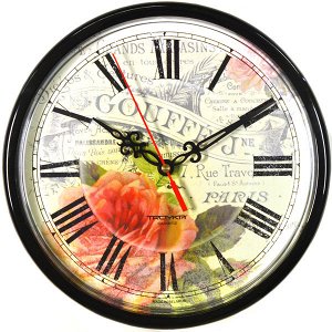 Часы настенные TROYKA 91900930. Диаметр 23 см. Производство Беларусь