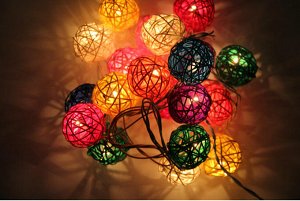 Гирлянда из цветных шаров 1,7 м 10 лампочек.
