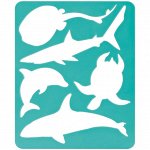 Трафарет-раскраска контурный, Стамм &quot;Морские обитатели&quot;, пакет, европодвес
