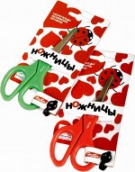 Ножницы детские Hatber 13,5см, с линейкой, европодвес