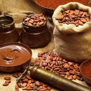 Натуральные какао-бобы в шоколаде