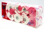 Fluty (Red) Двухслойная туалетная бумага 10 рулонов