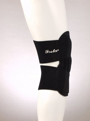 Фиксатор Ортез коленного сустава разъемный с пластинами;FOSTA ортез коленного сустава разъемный с пластинами выполнен из неопрена, снабжен надпателлярным отверстием с застежкой велькро, усилен кольцев