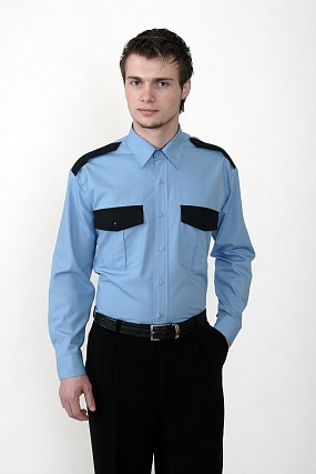 Рубашка охранника в заправку длинный рукав