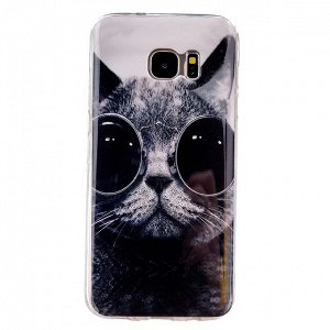 Кот в очках. Чехол силиконовый с рисунком на телефон Samsung Galaxy
