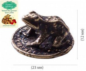 Жаба кошельковая на монете латунь