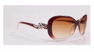 Солнцезащитные очки коричневые с узелком в сердечке на дужке