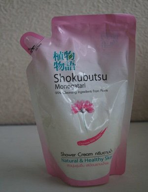 LION "Shokubutsu" Крем-гель для душа 200мл (мягкая упак) "Молочные протеины" /24шт/ Таиланд