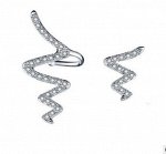 Серьги из стерлингового серебра украшенные искусственными камнями