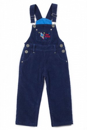 186123 Модный вельветовый полукомбинезон для мальчика, декорирован вышивкой на переднем кармане.