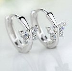 Серьги из стерлингового серебра украшенные искусственными камнями