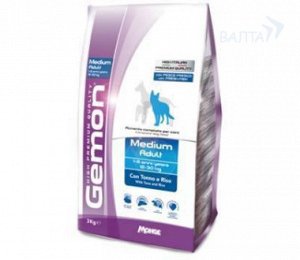 Gemon Dog Medium корм для взрослых собак средних пород тунец с рисом 15 кг