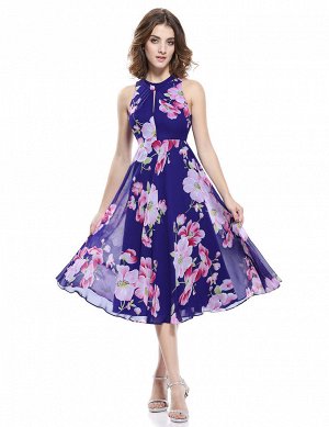 Легкое воздушное платье с цветочным рисунком