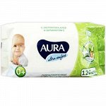 Влажные салфетки для детей &quot;AURA&quot;, 120 шт