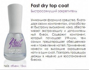 Nail Fitness №06 Быстросохнущий закрепитель ,15мл