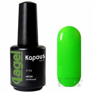 1115 "Neon" зеленый гель-лак "LAGEL" ,15 мл