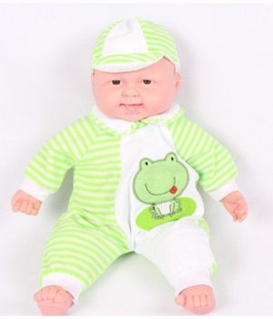 2133422 Интерактивная кукла в зеленой одежде. Высота 52 см. При касании начинает смеяться