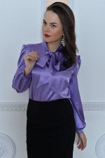 Блуза атласная с бантом
